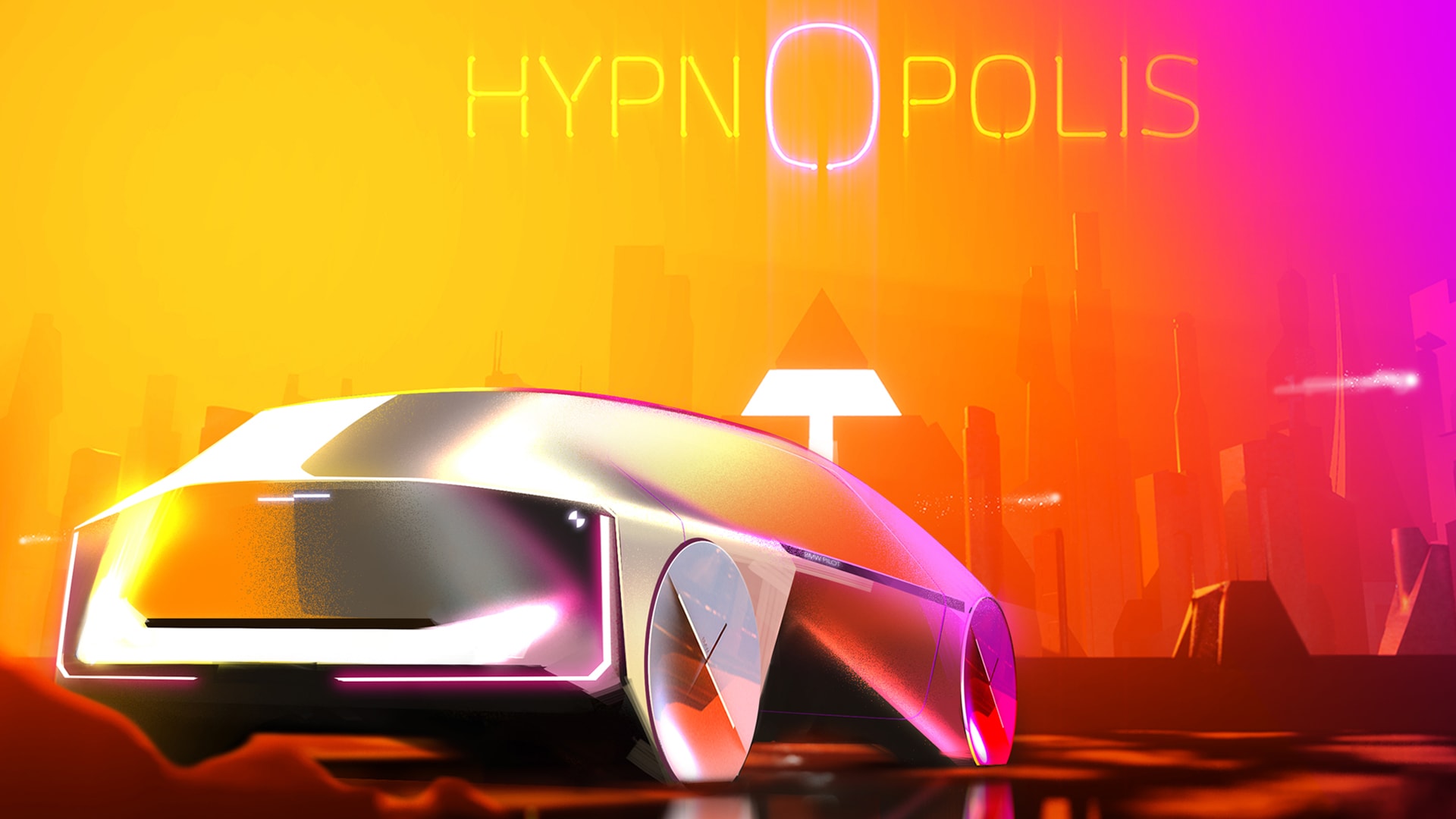 The light band on the rear, semi-translucent material, and the enclosed surface are inspired by futuristic architecture. As a result, the exterior of the "Pod" fits perfectly into a metropolis of the year 2063.