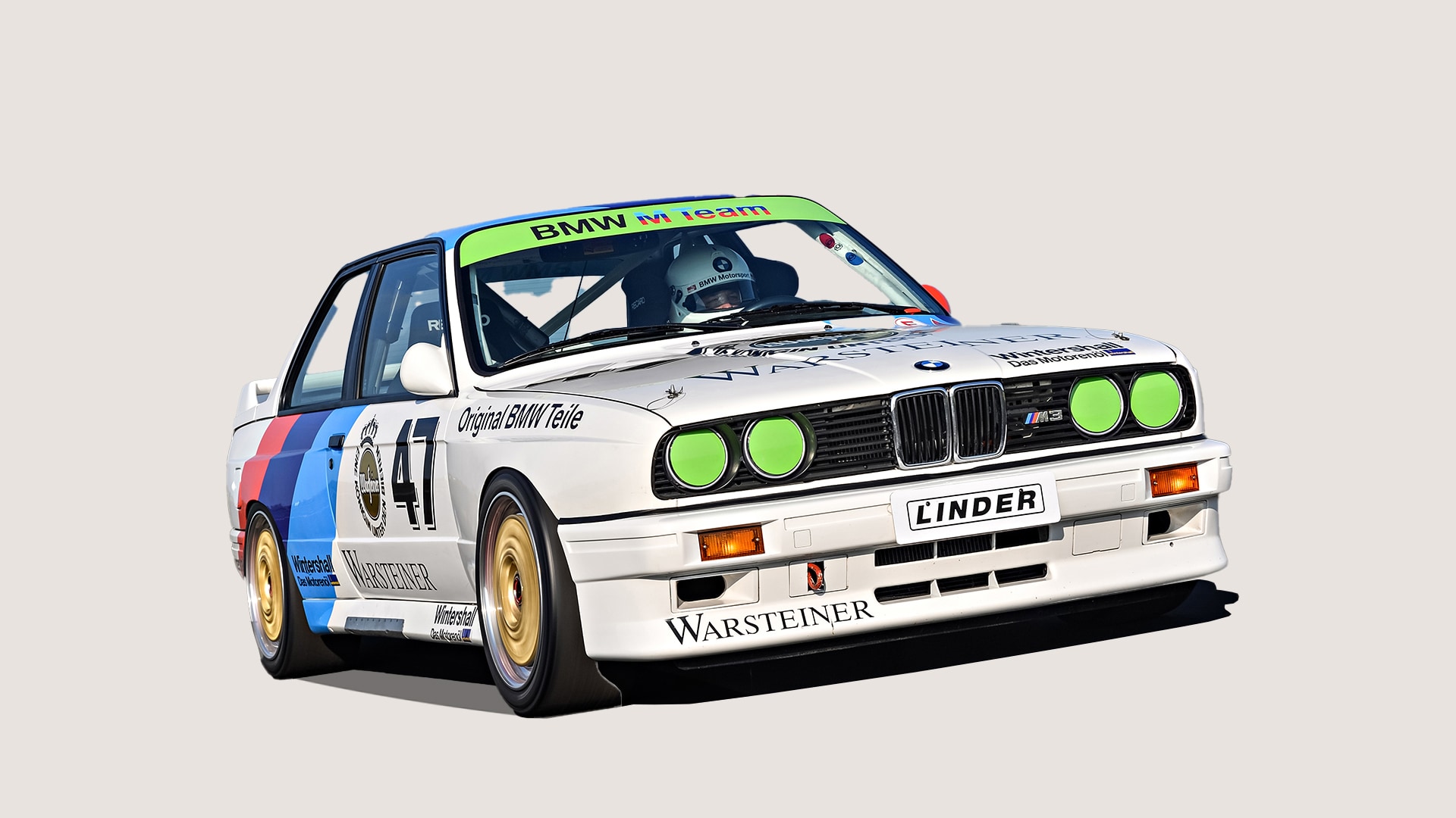 The origin of a legend: The first BMW M3 in classic Alpine white.